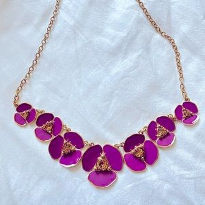 Kate Spade purple and gold statement necklace